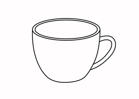 シンプルなコーヒーカップ シンプルなコーヒーカップ coffee,コーヒー,カップ,コーヒーカップ,食器,白,モノクロ,線画,シンプル,飲み物のイラスト素材