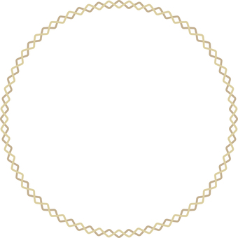 二重波線丸フレーム・くすみベージュ フレーム,飾り,枠,罫,囲み,線,背景,二重,波線,シンプルのイラスト素材