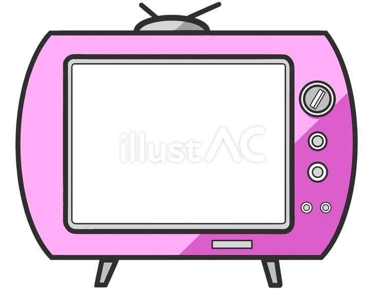 昭和レトロなイメージのテレビのフレーム テレビ,アンテナ,昭和レトロのイラスト素材