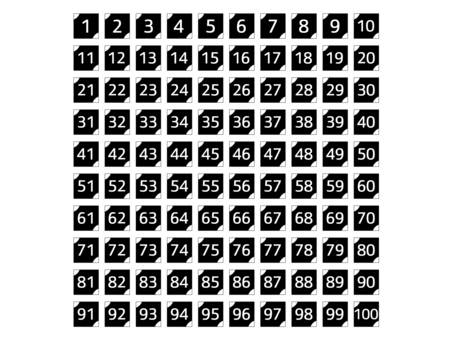 Number design 1 ~ 100 Part 16, JPG, PNG and AI Number design 1 ~ 100 Part 16, digital, diseño, negro, JPG, PNG and AI