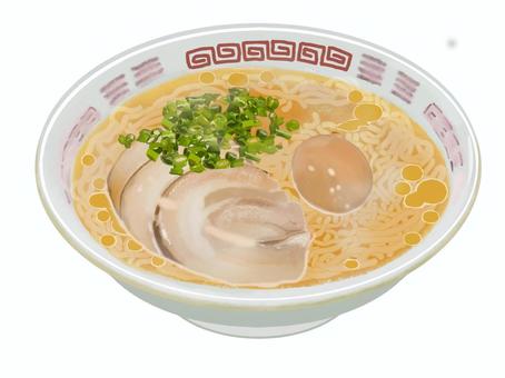 豚骨醤油ラーメン（白） 豚骨,醤油,味付け卵,ラーメン,煮卵,ゆで卵,卵,中華,中華そば,麺のイラスト素材