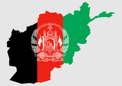 アフガニスタンの地図（国旗柄） アフガニスタン,地図,国旗,外国,海外,地理,土地,国土,地形,世界のイラスト素材