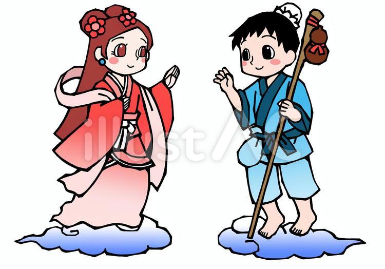 七夕・織姫・彦星 七夕,織姫,彦星のイラスト素材