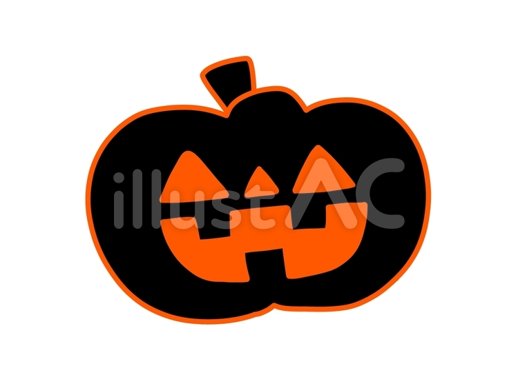 かぼちゃのおばけ(影) ハロウィン,ジャックオーランタン,カボチャのイラスト素材