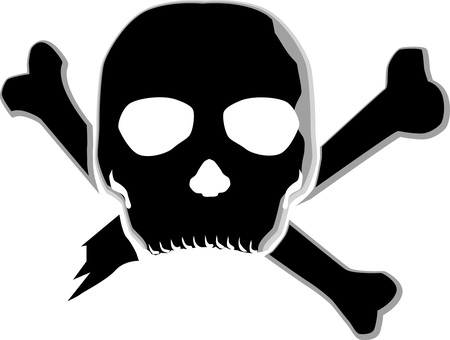 ドクロマークリアル ドクロ,骸骨,顔,頭部,白骨,ホラー,逆光,シルエット,リアルのイラスト素材