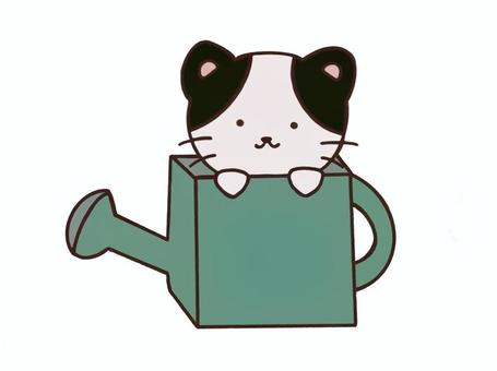 Tin watering can Hachiware cat, cat, jouro, animal, JPG
