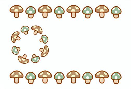 毒きのこブラシのかわいいフレームカード きのこ,毒キノコ,フレーム,はがき,かわいいのイラスト素材