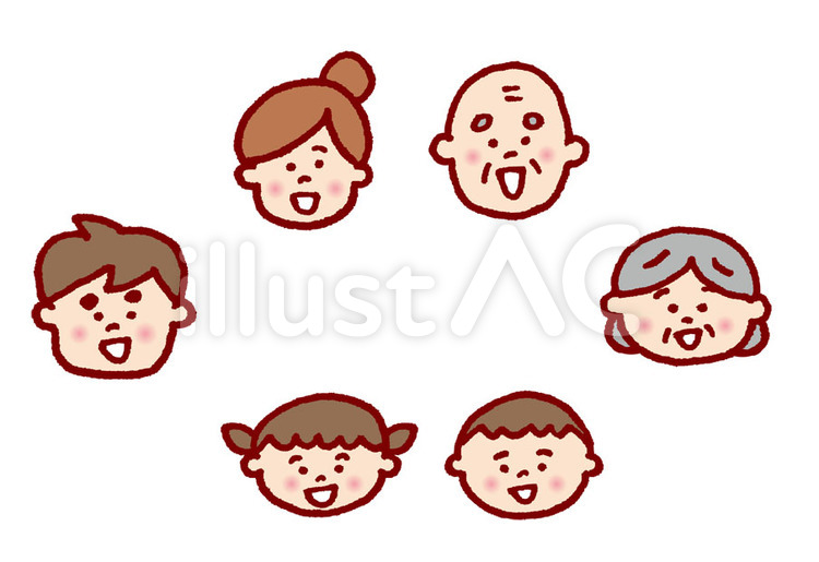 家族　顔 顔,人,家族のイラスト素材