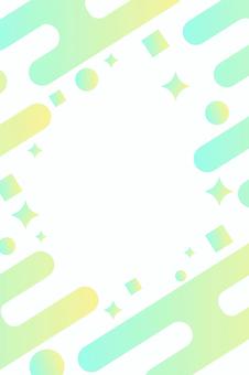 ポップなグラデメンフィス背景 緑 縦 背景,メンフィス,グラデーション,フレーム,幾何学,かわいい,ポップ,緑,黄緑,キラキラのイラスト素材