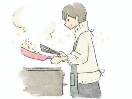 料理する人 料理,人,調理,調理器具,女のイラスト素材