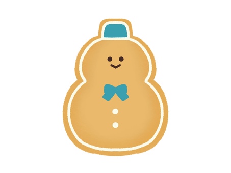 雪だるまのクッキー 雪だるま,クッキー,ジンジャークッキー,お菓子,冬,クリスマス,12月,イベント,クリスマスカード,挿絵のイラスト素材