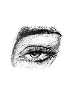 人物４ 人物,眼,パーツ,モノクロ,手描きのイラスト素材