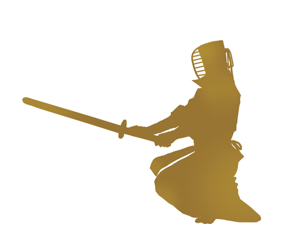 蹲踞(ゴールド) 蹲踞,ゴールド,金,剣道,剣士,剣道男子,稽古,試合,錬成試合,竹刀のイラスト素材