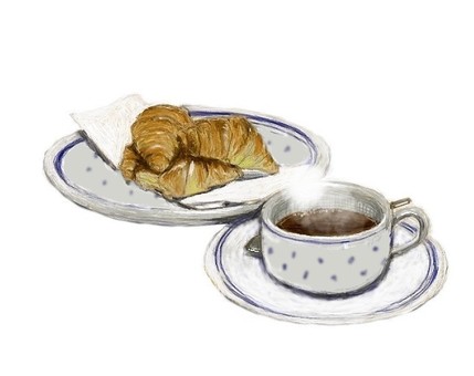 Coffee and croissants Coffee and croissants