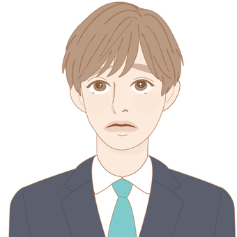 男性表情4スーツ 男性,男子,顔,唇,表情,ナチュラルリップ,口角,ショートヘア,中性的,透明感のイラスト素材