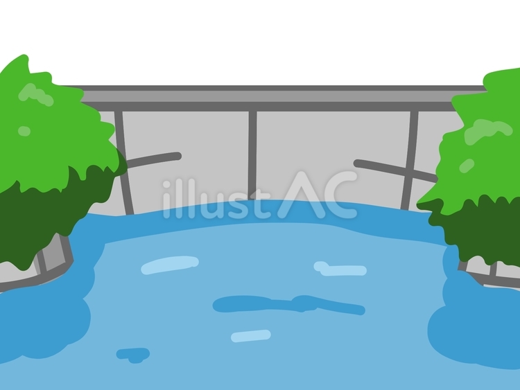 ダム　半分くらいの水 ダム,水,貯水池のイラスト素材