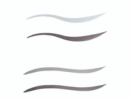 手書き 墨のウェーブライン 4種セット ライン,墨,ウェーブ,波線,セット,筆文字,毛筆,手書き,曲線,飾り線のイラスト素材