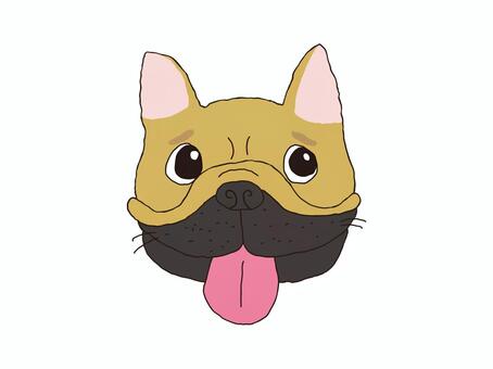 フレンチブルドッグ フレンチブルドッグ,フォーン,フレブル,ブラックマスク,ブラックマウス,笑う,犬,笑顔,パンティング,舌のイラスト素材