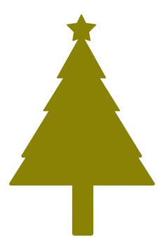 クリスマスツリー・シルエット クリスマスツリー,ツリー,モミの木,星,クリスマス,素材,パーツ素材,シルエット,12月,飾りのイラスト素材