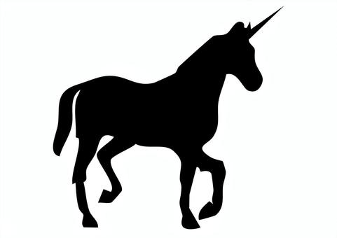 ユニコーンのシルエット ユニコーン,シルエット,馬,黒,伝説,生き物,素材,影,動物,ベクターのイラスト素材