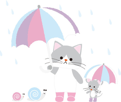 雨ふり 雨ふり 梅雨,雨,傘のイラスト素材