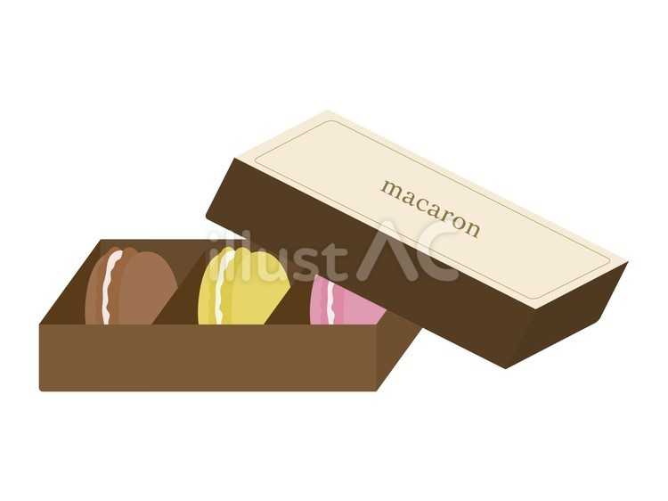 マカロンギフト　箱入り（3個）　茶色 マカロン,お菓子,スイーツのイラスト素材