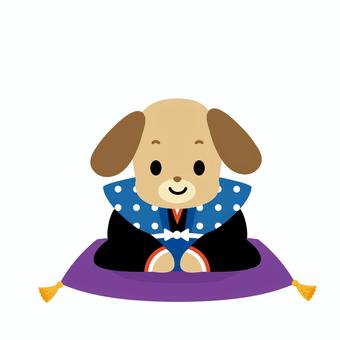 新年あいさつ干支　戌 戌,戌年,犬,干支,動物,かわいい,年賀状,年賀状素材,新年,和風のイラスト素材