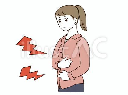 お腹が痛い女性