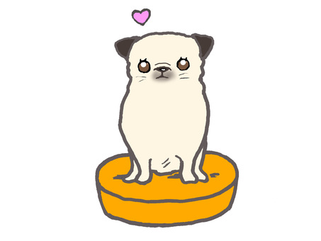 Illustration, dog, puppy, pug, 