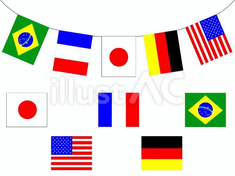 万国旗 万国旗,国旗,日本のイラスト素材