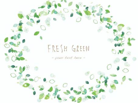 Fresh green frame ver14, leaf, frame, watercolor, JPG, PNG and AI