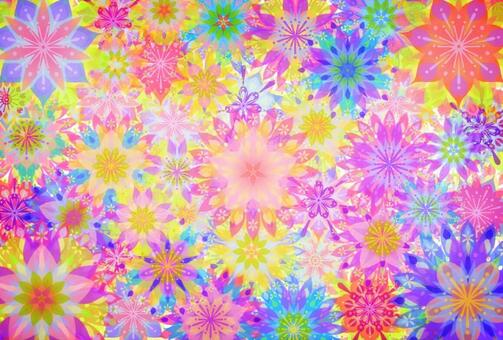 Floral greeting card, kaleidoscope, beautiful, postcard, JPG