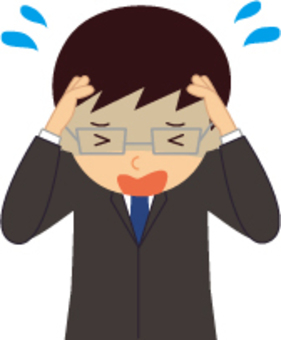 man in suit holding his head, , JPG, PNG and AI