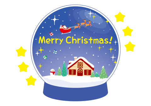 スノードーム スノードーム,クリスマス,サンタクロースのイラスト素材