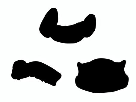 入れ歯のシルエット 入れ歯,歯,医療,器具,歯科,手書き,シルエット,黒のイラスト素材