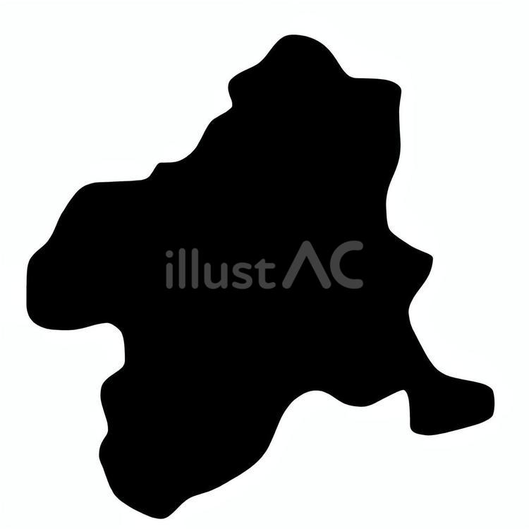 ゆるかわ地図　群馬シルエット 群馬,群馬県,地図のイラスト素材