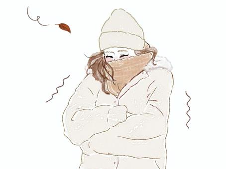 冬に寒くて凍えるマフラーニット帽の女性 女性,寒い,冬,コート,マフラー,ニット帽,凍える,震える,ぷるぷる,ブルブルのイラスト素材