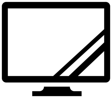 テレビ・モニター・PC アイコン 液晶テレビ,モニター,tv,電化製品,テレビ,家具,インテリア,イラスト,住宅,挿絵のイラスト素材