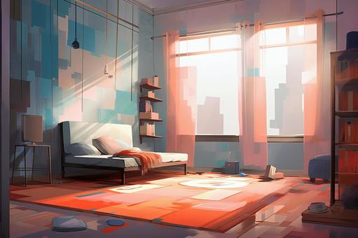 Illustration, room, sofa, furniture, 