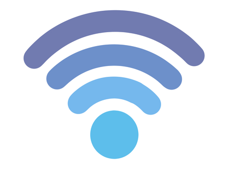 wi-fi / 青色 ワイファイ,電波,無線,無線lan,無線ラン,テザリング,無線ルーター,インターネット,ネット,wiーfiのイラスト素材