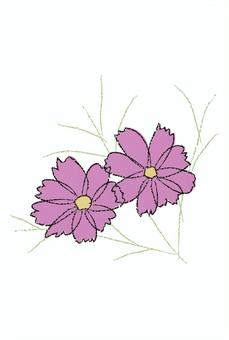 Simple cosmos shocking pink, , JPG, PNG and AI