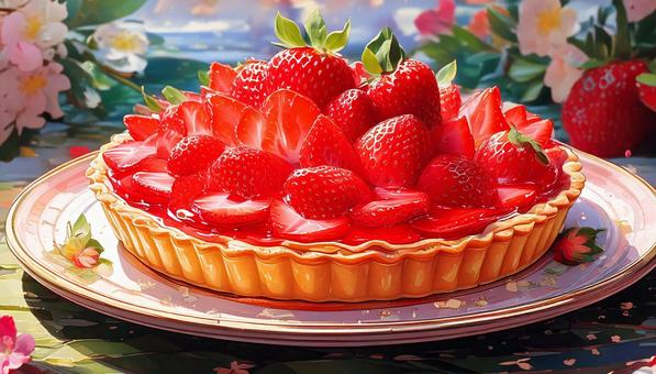 Strawberry tart, корзина, клубничный, фрукты, JPG