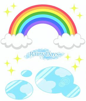 Rainbow and puddle set 01, , JPG and PNG