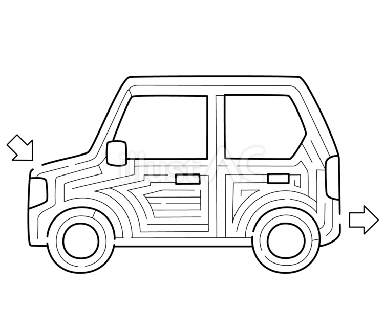 乗用車の迷路 車,迷路,知育のイラスト素材