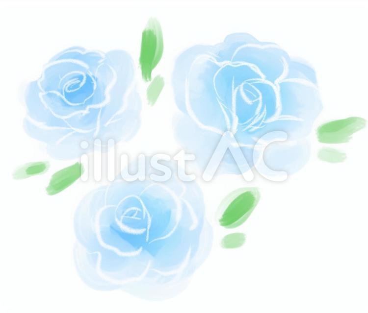 バラ（水色） バラ,薔薇,ばらのイラスト素材