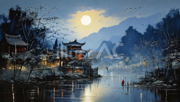 夜景のイメージ シルクロード,海外,西域のイラスト素材