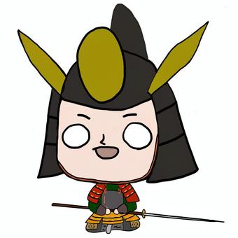 ゆるい結城秀康さん 結城秀康,戦国時代,時代,戦国武将,武将,手書き,イラスト,かわいい,男,安土桃山時代のイラスト素材