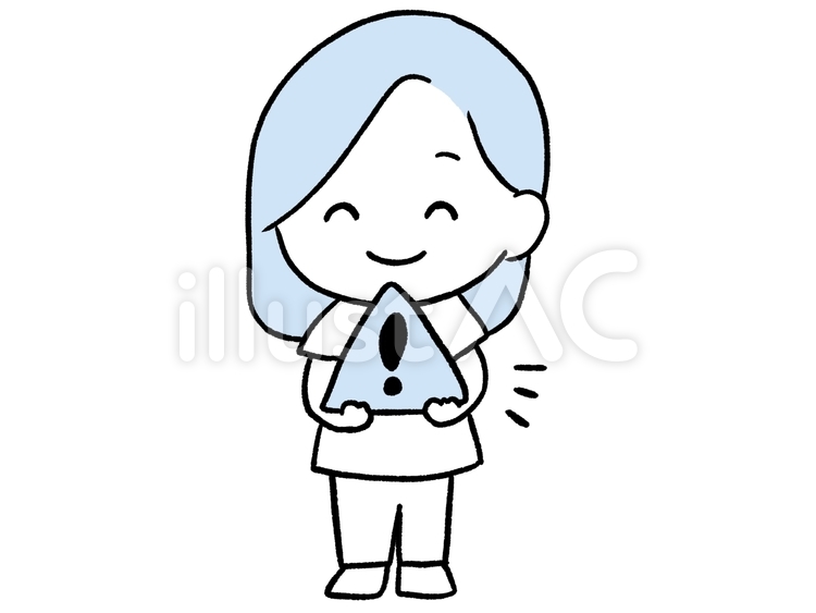 注意喚起する医師 注意喚起,ビックリマーク,女性のイラスト素材