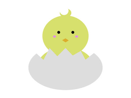 シンプルなヒヨコ シンプル,ヒヨコ,動物,鳥,雛,可愛い,ゆるい,殻のイラスト素材