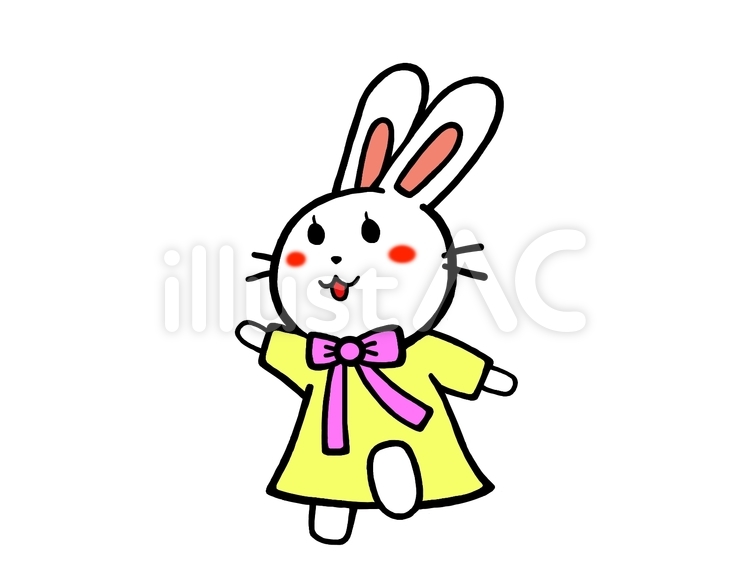 ウサギのキャラクター ウサギ,ゆるい,可愛いのイラスト素材